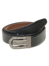 Load image into Gallery viewer, Men Black &amp; Brown Solid Reversible Leather Belt
