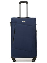 Load image into Gallery viewer, Unisex Blue Solid Soft Sided Cabin Size Trolley Bag
