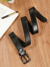Load image into Gallery viewer, Men’s Genuine Leather Belt, Pebble Grain Texture, Pin Buckle, Rugged Casual Wear
