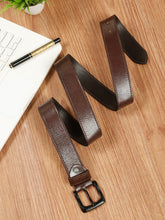 Load image into Gallery viewer, Men’s Genuine Leather Belt, Pebble Grain Texture, Pin Buckle, Rugged Casual Wear
