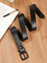 Load image into Gallery viewer, Men’s Genuine Leather Belt, Pebble Grain Texture, Pin Buckle, Rugged Casual Wear
