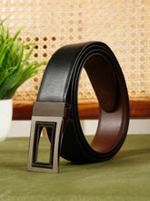 Load image into Gallery viewer, Men Black &amp; Brown Solid Reversible Leather Belt
