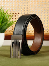 Load image into Gallery viewer, Men Black &amp; Brown Solid Reversible Leather Belt
