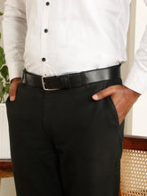 Load image into Gallery viewer, Men’s Genuine Leather Belt, Pebble Grain Texture, Pin Buckle, Rugged Casual Wear, Black
