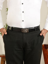 Load image into Gallery viewer, Men Black &amp; Brown Solid Reversible Leather Belt
