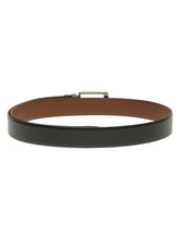 Load image into Gallery viewer, Teakwood Men's Premium Genuine Leather 2-in-1 Reversible Belt | Black &amp; Brown Crosshatch Textured Finish | Nickel Black Rounded Rectangular Pin Buckle | Adjustable 35 mm Dress Belt for Formal, Casual, Office &amp; Business Wear
