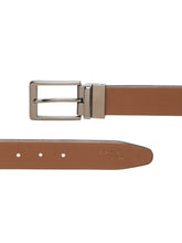 Load image into Gallery viewer, Teakwood Men's Premium Genuine Leather 2-in-1 Reversible Belt | Black &amp; Brown Crosshatch Textured Finish | Nickel Black Rounded Rectangular Pin Buckle | Adjustable 35 mm Dress Belt for Formal, Casual, Office &amp; Business Wear
