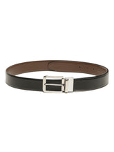 Load image into Gallery viewer, Teakwood Men's Premium Genuine Leather 2-in-1 Reversible Belt | Black &amp; Brown Pebble Grain Leather Finish | Silver Soft Rectangular Pin Buckle | Adjustable 35 mm Dress Belt for Formal, Casual, Office &amp; Business Wear
