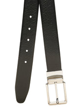 Load image into Gallery viewer, Teakwood Men's Premium Genuine Leather 2-in-1 Reversible Belt | Black &amp; Brown Pebble Grain Leather Finish | Silver Soft Rectangular Pin Buckle | Adjustable 35 mm Dress Belt for Formal, Casual, Office &amp; Business Wear
