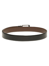 Load image into Gallery viewer, Teakwood Men's Premium Genuine Leather 2-in-1 Reversible Belt | Black &amp; Brown Pebble Grain Leather Finish | Nickel Black Rounded Rectangle Pin Buckle | Adjustable 35 mm Dress Belt for Formal, Casual, Office &amp; Business Wear
