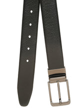 Load image into Gallery viewer, Teakwood Men's Premium Genuine Leather 2-in-1 Reversible Belt | Black &amp; Brown Pebble Grain Leather Finish | Nickel Black Rounded Rectangle Pin Buckle | Adjustable 35 mm Dress Belt for Formal, Casual, Office &amp; Business Wear
