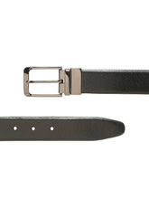 Load image into Gallery viewer, Teakwood Men's Premium Genuine Leather 2-in-1 Reversible Belt | Black &amp; Brown Pebble Grain Leather Finish | Nickel Black Rounded Rectangle Pin Buckle | Adjustable 35 mm Dress Belt for Formal, Casual, Office &amp; Business Wear
