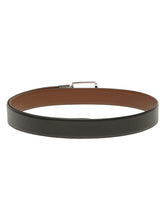 Load image into Gallery viewer, Teakwood Men's Premium Genuine Leather 2-in-1 Reversible Belt | Black &amp; Brown Crosshatch Textured Finish | Silver Classic Rounded Square Pin Buckle | Adjustable 35 mm Dress Belt for Formal, Casual, Office &amp; Business Wear
