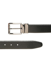 Load image into Gallery viewer, Teakwood Men's Premium Genuine Leather 2-in-1 Reversible Belt | Black &amp; Brown Pebble Grain Leather Finish | Nickel Black Rounded Rectangle Pin Buckle | Adjustable 35 mm Dress Belt for Formal, Casual, Office &amp; Business Wear
