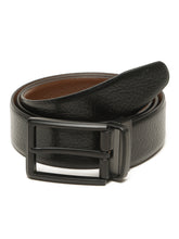 Load image into Gallery viewer, Teakwood Men's Premium Genuine Leather 2-in-1 Reversible Belt | Black &amp; Brown Pebble Grain Leather Finish | Matte Black Refined Slim Frame Pin Buckle | Adjustable 35 mm Dress Belt for Formal, Casual, Office &amp; Business Wear
