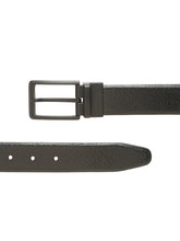 Load image into Gallery viewer, Teakwood Men's Premium Genuine Leather 2-in-1 Reversible Belt | Black &amp; Brown Pebble Grain Leather Finish | Matte Black Refined Slim Frame Pin Buckle | Adjustable 35 mm Dress Belt for Formal, Casual, Office &amp; Business Wear
