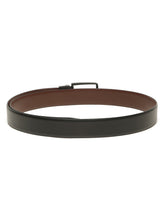 Load image into Gallery viewer, Teakwood Men's Premium Genuine Leather 2-in-1 Reversible Belt | Black &amp; Brown Natural Grain Leather Finish |Matte Black Linear Edge Pin Buckle | Adjustable 35 mm Dress Belt for Formal, Casual, Office &amp; Business Wear
