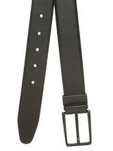 Load image into Gallery viewer, Teakwood Men's Premium Genuine Leather 2-in-1 Reversible Belt | Black &amp; Brown Natural Grain Leather Finish |Matte Black Linear Edge Pin Buckle | Adjustable 35 mm Dress Belt for Formal, Casual, Office &amp; Business Wear
