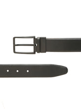 Load image into Gallery viewer, Teakwood Men's Premium Genuine Leather 2-in-1 Reversible Belt | Black &amp; Brown Natural Grain Leather Finish |Matte Black Linear Edge Pin Buckle | Adjustable 35 mm Dress Belt for Formal, Casual, Office &amp; Business Wear
