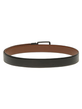 Load image into Gallery viewer, Teakwood Men's Premium Genuine Leather 2-in-1 Reversible Belt | Black &amp; Brown Crosshatch Textured Leather | Matte Black Rectangular Pin Buckle | Adjustable 35 mm Dress Belt for Formal, Casual, Office &amp; Business Wear
