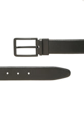 Load image into Gallery viewer, Teakwood Men's Premium Genuine Leather 2-in-1 Reversible Belt | Black &amp; Brown Crosshatch Textured Leather | Matte Black Rectangular Pin Buckle | Adjustable 35 mm Dress Belt for Formal, Casual, Office &amp; Business Wear
