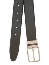 Load image into Gallery viewer, Teakwood Men's Premium Genuine Leather 2-in-1 Reversible Belt | Black &amp; Brown Crosshatch Textured Finish | Nickle Black Radius Pin Buckle | Adjustable 35 mm Dress Belt for Formal, Casual, Office &amp; Business Wear
