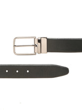 Load image into Gallery viewer, Teakwood Men's Premium Genuine Leather 2-in-1 Reversible Belt | Black &amp; Brown Crosshatch Textured Finish | Nickle Black Radius Pin Buckle | Adjustable 35 mm Dress Belt for Formal, Casual, Office &amp; Business Wear
