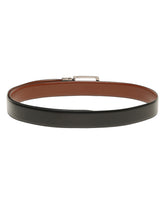 Load image into Gallery viewer, Teakwood Men's Premium Genuine Leather 2-in-1 Reversible Belt | Black &amp; Brown Fine Leather Finish |Nickle Black Linear Pin Buckle | Adjustable 35 mm Dress Belt for Formal, Casual, Office &amp; Business Wear
