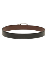 Load image into Gallery viewer, Teakwood Men's Premium Genuine Leather 2-in-1 Reversible Belt | Black &amp; Brown Crosshatch Textured Leather | Nickal Black Rectangular Pin Buckle | Adjustable 35 mm Dress Belt for Formal, Casual, Office &amp; Business Wear
