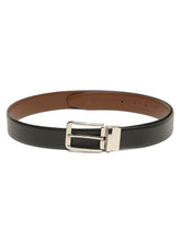 Load image into Gallery viewer, Teakwood Men's Premium Genuine Leather 2-in-1 Reversible Belt | Black &amp; Brown Natural Grain Leather Finish |Silver  Classic Tapered Pin Buckle | Adjustable 35 mm Dress Belt for Formal, Casual, Office &amp; Business Wear
