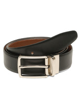 Load image into Gallery viewer, Teakwood Men's Premium Genuine Leather 2-in-1 Reversible Belt | Black &amp; Brown Crosshatch Textured Finish | Silver Vector Pin Buckle | Adjustable 35 mm Dress Belt for Formal, Casual, Office &amp; Business Wear
