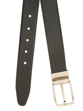 Load image into Gallery viewer, Teakwood Men's Premium Genuine Leather 2-in-1 Reversible Belt | Black &amp; Brown Crosshatch Textured Finish | Silver Vector Pin Buckle | Adjustable 35 mm Dress Belt for Formal, Casual, Office &amp; Business Wear
