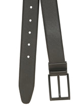 Load image into Gallery viewer, Teakwood Men's Premium Genuine Leather 2-in-1 Reversible Belt | Black &amp; Brown Crosshatch Textured Leather | Black Rectangular Pin Buckle | Adjustable 35 mm Dress Belt for Formal, Casual, Office &amp; Business Wear
