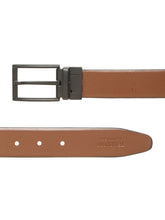 Load image into Gallery viewer, Teakwood Men's Premium Genuine Leather 2-in-1 Reversible Belt |  Black &amp; Brown Fine Leather Finish |  Matte Black Rounded Rectangular Pin Buckle | Adjustable 35 mm Dress Belt for Formal, Casual, Office &amp; Business Wear
