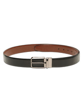 Load image into Gallery viewer, Teakwood Men's Premium Genuine Leather 2-in-1 Reversible Belt | Black &amp; Brown Fine Leather Finish |Nickle Black Radius Pin Buckle | Adjustable 35 mm Dress Belt for Formal, Casual, Office &amp; Business Wear
