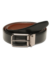 Load image into Gallery viewer, Teakwood Men's Premium Genuine Leather 2-in-1 Reversible Belt | Black &amp; Brown Fine Leather Finish |Nickle Black Radius Pin Buckle | Adjustable 35 mm Dress Belt for Formal, Casual, Office &amp; Business Wear
