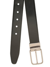 Load image into Gallery viewer, Teakwood Men's Premium Genuine Leather 2-in-1 Reversible Belt | Black &amp; Brown Fine Leather Finish |Nickle Black Radius Pin Buckle | Adjustable 35 mm Dress Belt for Formal, Casual, Office &amp; Business Wear
