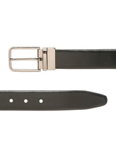 Load image into Gallery viewer, Teakwood Men's Premium Genuine Leather 2-in-1 Reversible Belt | Black &amp; Brown Fine Leather Finish |Nickle Black Radius Pin Buckle | Adjustable 35 mm Dress Belt for Formal, Casual, Office &amp; Business Wear
