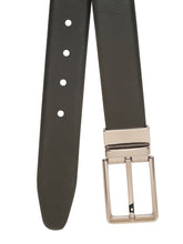 Load image into Gallery viewer, Teakwood Men's Premium Genuine Leather 2-in-1 Reversible Belt | Black &amp; Brown Natural Grain Leather Finish |Nickel Black Refined Slim Frame Pin Buckle | Adjustable 35 mm Dress Belt for Formal, Casual, Office &amp; Business Wear

