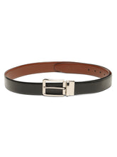 Load image into Gallery viewer, Teakwood Men's Premium Genuine Leather 2-in-1 Reversible Belt | Black &amp; Brown Natural Grain Leather Finish |Silver  Classic Tapered Pin Buckle | Adjustable 35 mm Dress Belt for Formal, Casual, Office &amp; Business Wear
