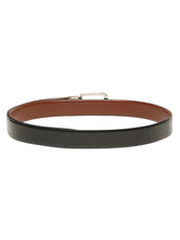 Load image into Gallery viewer, Teakwood Men's Premium Genuine Leather 2-in-1 Reversible Belt | Black &amp; Brown Natural Grain Leather Finish |Silver  Classic Tapered Pin Buckle | Adjustable 35 mm Dress Belt for Formal, Casual, Office &amp; Business Wear
