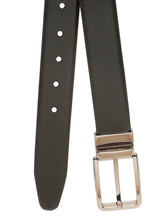 Load image into Gallery viewer, Teakwood Men's Premium Genuine Leather 2-in-1 Reversible Belt | Black &amp; Brown Natural Grain Leather Finish | Nickel Black Classic Edge Pin Buckle | Adjustable 35 mm Dress Belt for Formal, Casual, Office &amp; Business Wear
