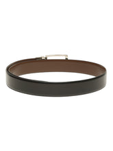 Load image into Gallery viewer, Teakwood Men's Premium Genuine Leather 2-in-1 Reversible Belt | Black &amp; Brown Natural Grain Leather Finish |Silver  Classic Tapered Pin Buckle | Adjustable 35 mm Dress Belt for Formal, Casual, Office &amp; Business Wear
