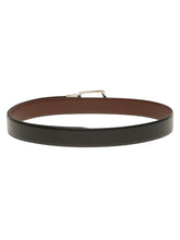 Load image into Gallery viewer, Teakwood Men's Premium Genuine Leather 2-in-1 Reversible Belt | Black &amp; Brown Natural Grain Leather Finish |Silver Classic Curved Pin Buckle | Adjustable 35 mm Dress Belt for Formal, Casual, Office &amp; Business Wear

