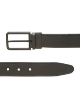 Load image into Gallery viewer, Teakwood Men's Premium Genuine Leather 2-in-1 Reversible Belt | Black &amp; Brown Natural Grain Leather Finish |Matte Black Slim Frame Pin Buckle | Adjustable 35 mm Dress Belt for Formal, Casual, Office &amp; Business Wear
