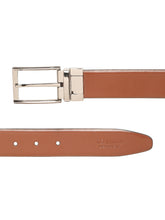 Load image into Gallery viewer, Teakwood Men's Premium Genuine Leather 2-in-1 Reversible Belt |  Black &amp; Brown Fine Leather Finish |  Nickle Black   Rounded Rectangular Pin Buckle | Adjustable 35 mm Dress Belt for Formal, Casual, Office &amp; Business Wear
