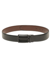 Load image into Gallery viewer, Teakwood Men's Premium Genuine Leather 2-in-1 Reversible Belt | Black &amp; Brown Natural Grain Leather Finish |Matte Black Vector Pin Buckle | Adjustable 35 mm Dress Belt for Formal, Casual, Office &amp; Business Wear
