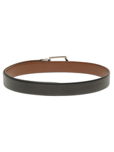 Load image into Gallery viewer, Teakwood Men's Premium Genuine Leather 2-in-1 Reversible Belt | Black &amp; Brown Natural Grain Leather Finish |Nickel Black Classic Tapered Pin Buckle | Adjustable 35 mm Dress Belt for Formal, Casual, Office &amp; Business Wear
