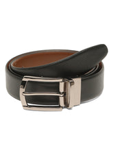 Load image into Gallery viewer, Teakwood Men's Premium Genuine Leather 2-in-1 Reversible Belt | Black &amp; Brown Natural Grain Leather Finish |Nickel Black Classic Tapered Pin Buckle | Adjustable 35 mm Dress Belt for Formal, Casual, Office &amp; Business Wear
