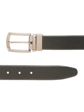 Load image into Gallery viewer, Teakwood Men's Premium Genuine Leather 2-in-1 Reversible Belt | Black &amp; Brown Natural Grain Leather Finish |Nickel Black Classic Tapered Pin Buckle | Adjustable 35 mm Dress Belt for Formal, Casual, Office &amp; Business Wear
